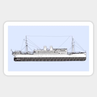 Cargo ship drawing Sticker